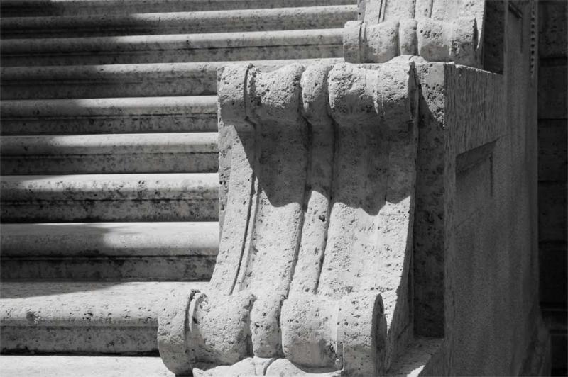 Steps to Terrace in B&W