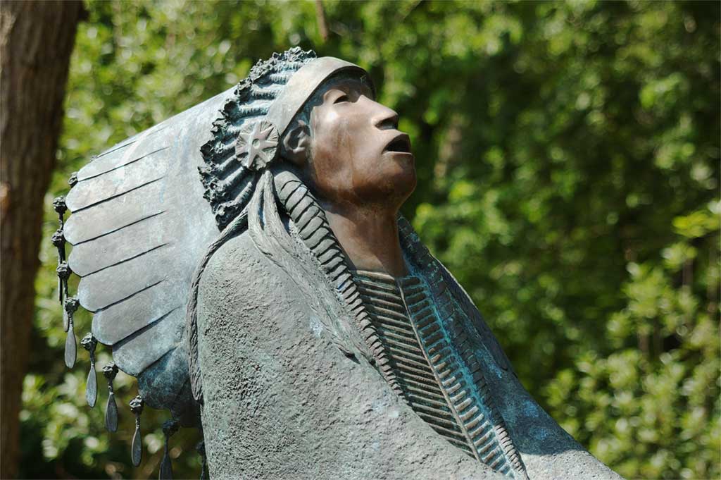 Indian statue in Formal Garden