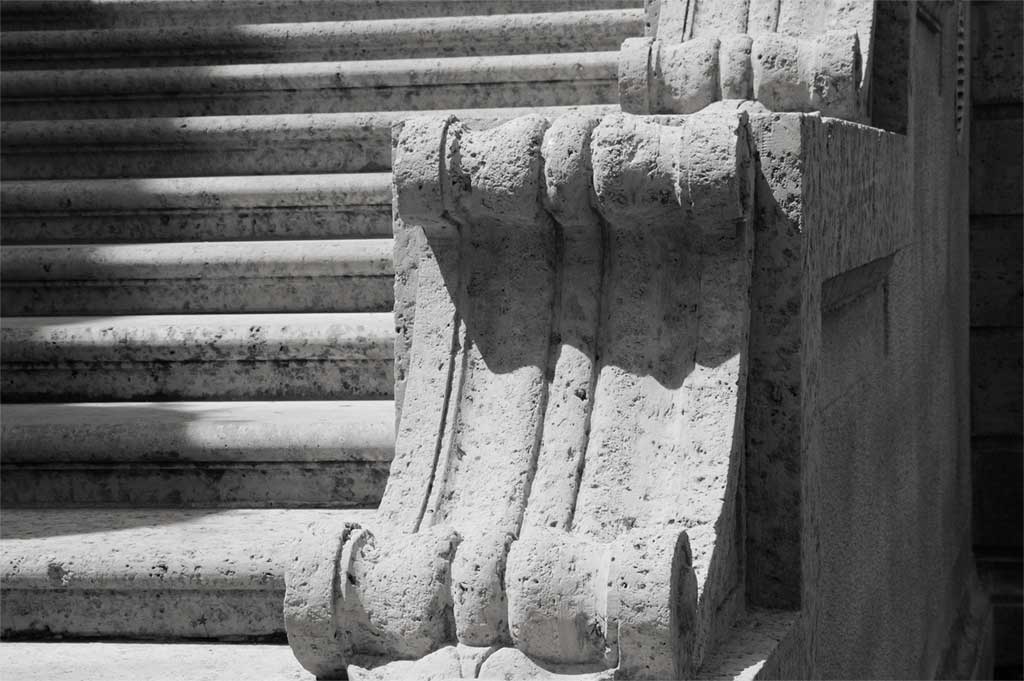 Steps to Terrace in B&W