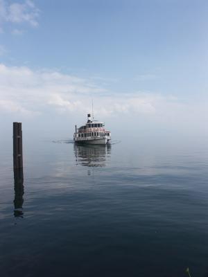 Boat from nowhere on Lake Garda