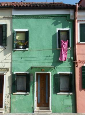 Bright color washing in Burano - Venice