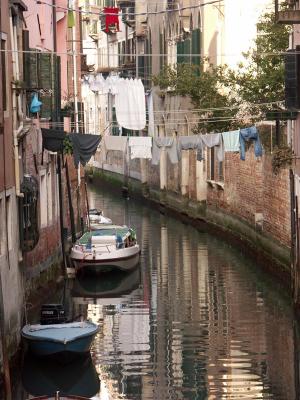 Drying the washing above the canals in Venice