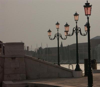 Lanterns at sunset in Venice