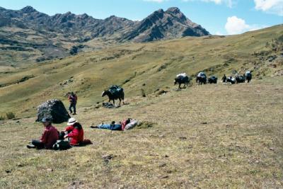 Resting after climbing to Qollpaq'asa pass