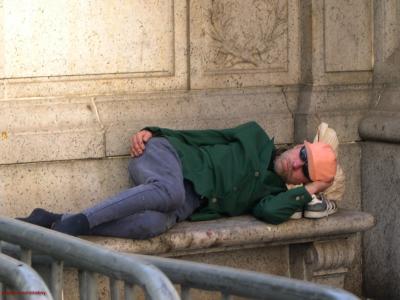 Sleeping outside the Library