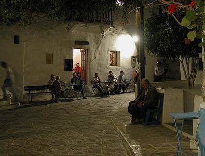 Folegandros town square at night