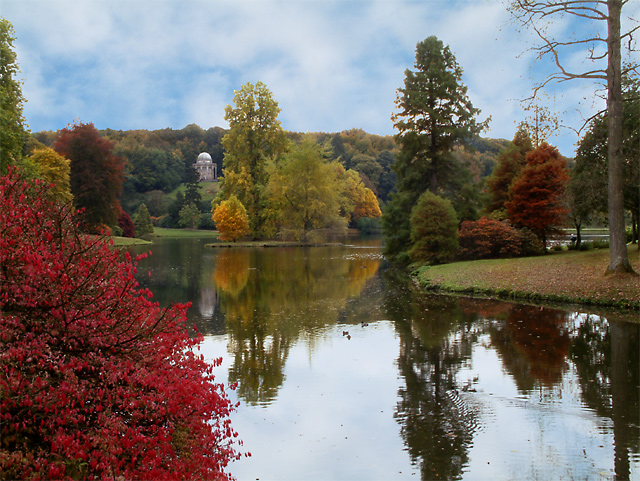 Lake and folly, Stourhead (1883)