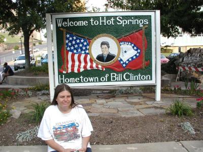9-25-2003 Hot Springs Ar, sign for Clinton.JPG