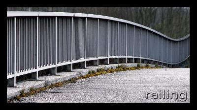 railing by bracket