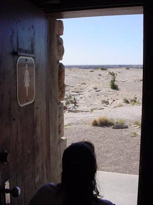 the Arizona desert from the outhouse