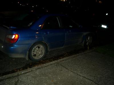 WRXs look good with dirt on them! And lucky me: that curb at 20 miles per hour didn't break anything, YAY!