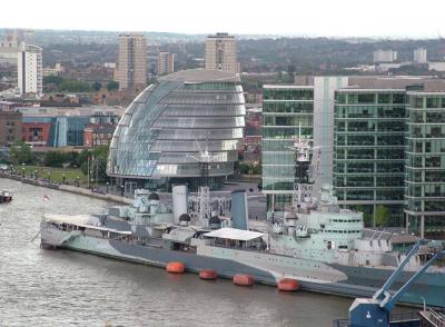 City Hall and HMS Belfast