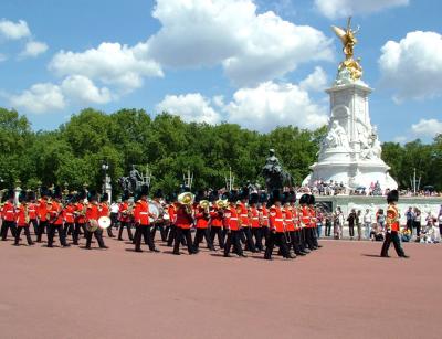 marching past Victoria Monument