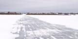 Road across the ice to Moosonee in late March