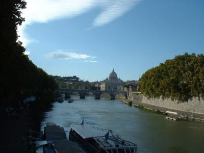From further back with the Tiber river in view