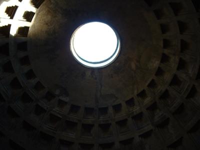 The inner ceiling in the Pantheon