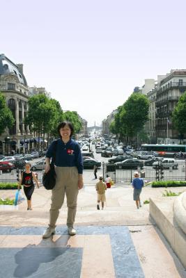 On the front steps of the Madeleine