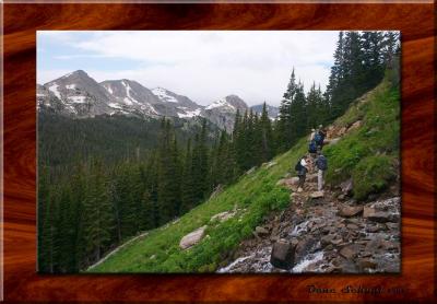 A Group Climbing Toward Arapaho Pass