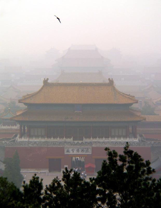 Fogbound Forbidden City, Beijing, China, 2004
