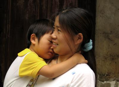 Shy child, Zhujiajiao, China, 2004