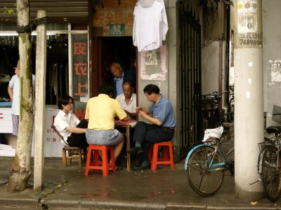 Card game, Shanghai, China, 2004