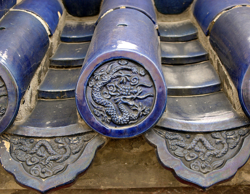 Ceramic roof tiles, Temple of Heaven, Beijing, China, 2004