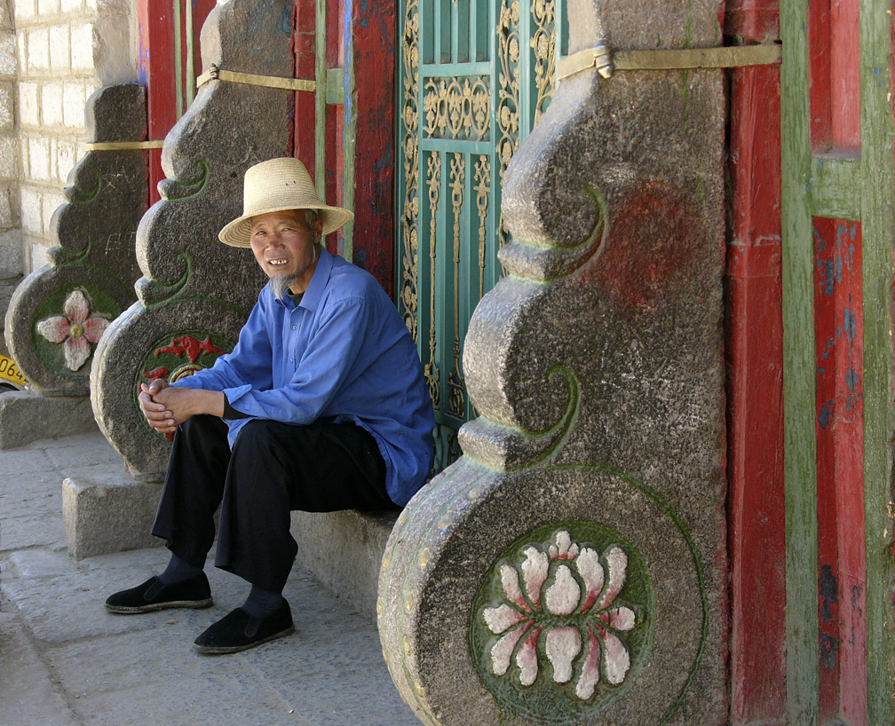Man at leisure, Lhasa, Tibet, 2004