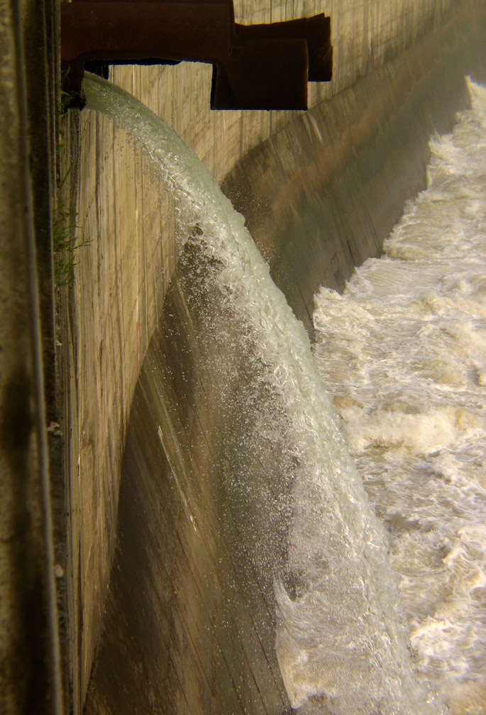 Water flow, Three Gorges Dam, Sandouping, China, 2004