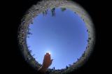 Fisheye of a fisheye - bottom of crater in Wizard Island cinder cone in Crater Lake