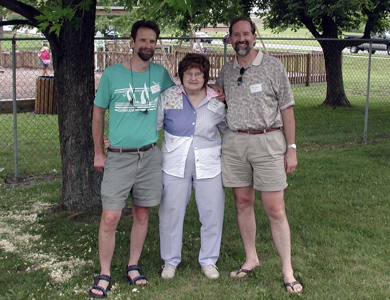 Aunt Pat between Tom & Tim