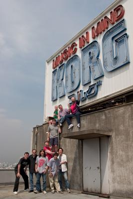Korg Team on top of Korg Building