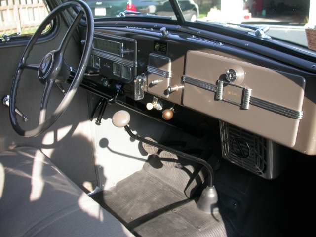 Dash & rubber floor mat are original.   See Gallery notes on 1938 heater.