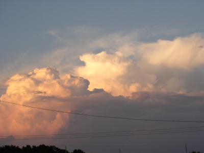 Evening sky looking Northeast during Moberly, MO TT race on July 10, 2004.