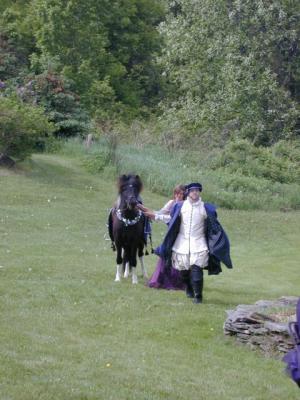 The groom dismounts