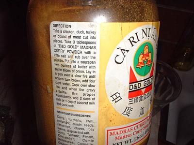 well-used Madras curry powder