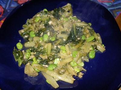 fava beans neyron (cooked salad with fava beans) (info)