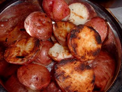 pan-grilled red taters