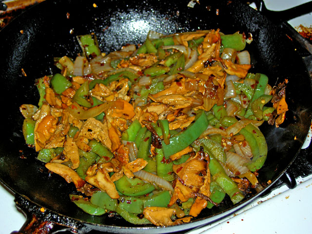 Wild chanterelle mushroom onion pepper cheese steak sandwich filling