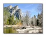The 'Three Brothers' & Merced RiverYosemite Nat'l Park, CA