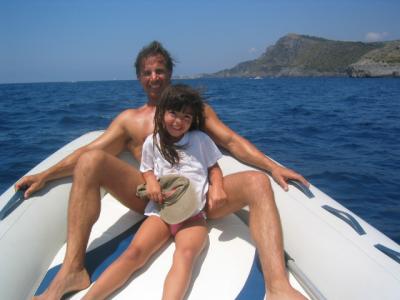 Father and Daughter on the bow