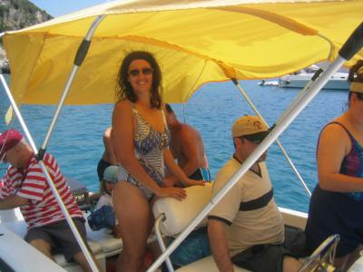 Stef on Enrico's boat