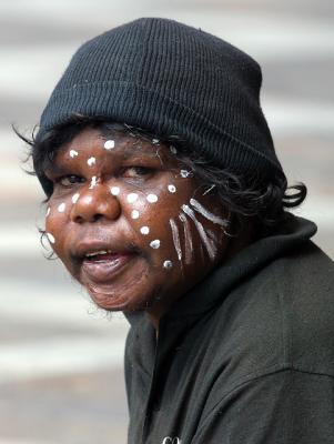 Aboriginal lady busker