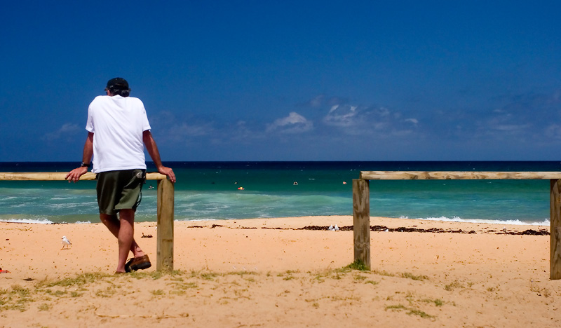 Man at Dee Why beach , Sydney - model released.