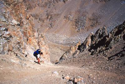 The descent on the north side of Harrison Pass