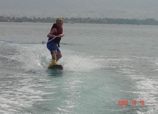 sammy on wake board