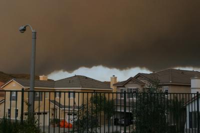 Smokey sky from backyard