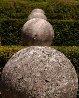 Boulders in a park in Paris, France