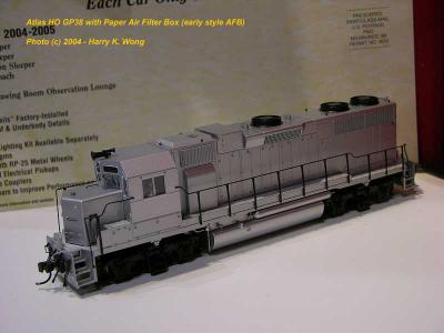 Atlas HO: GP38 with new retrofit-style early air filter box.