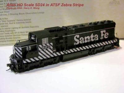 Atlas HO SD24 ATSF Zebra-stripe