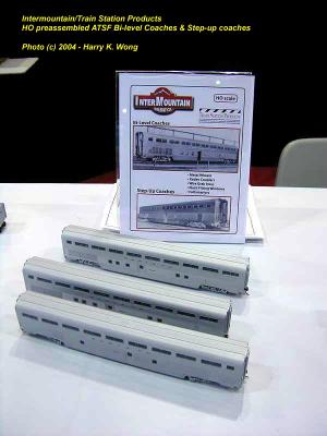 Intermountain HO: RTR ATSF Bilevel Coaches and step-up Coaches
